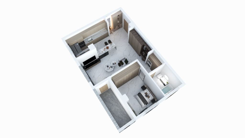 Apartament cu 2 camere – 61,05 mp utili, Laz Residence Suceava