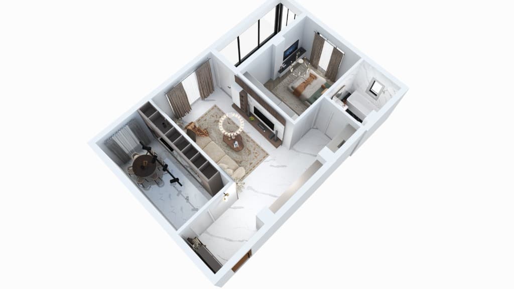 Apartament cu 2 camere – 59,40 mp utili, Laz Residence Suceava